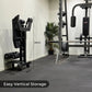 Vertical storage for back extension machine.